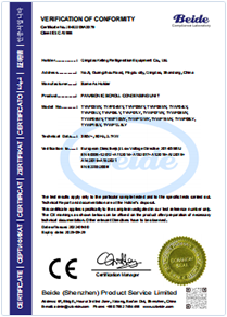 Original LVD-CE certificate for Panasonic unit