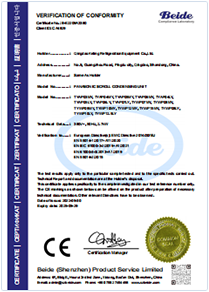 Original Panasonic Unit EMC-CE Certificate