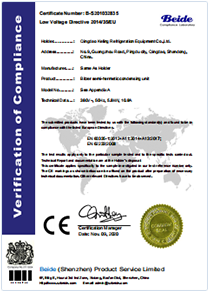 Bitzer semi enclosed unit certification certificate