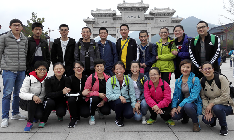 Company team building together to visit Shaolin Temple in Songshan